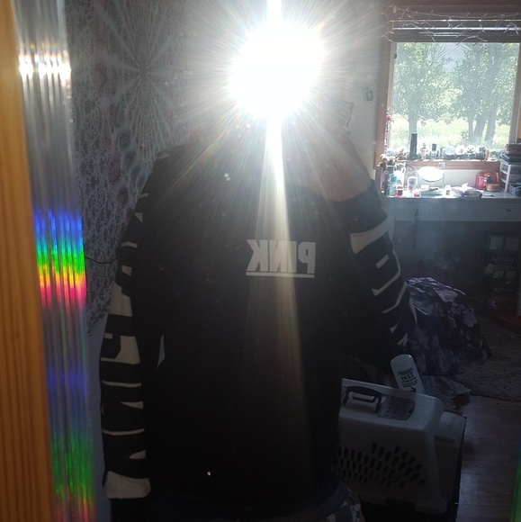 Black and white Victoria's Secret Pink sweater. - Picture 1 of 4